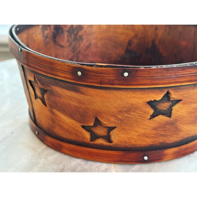 Antique Primitive Pantry Box With Embossed Stars For Sale In New York - Image 6 of 7