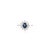 Art Deco Style Blue Sapphire & Baguette Diamond Halo Cluster Ring 14k Gold Size 8 For Sale - Image 4 of 16