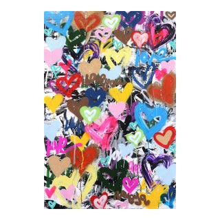 This Is Where It Begins - Colorful Love-Themed Urban Graffiti Pop Original Artwork by Amber Goldhammer For Sale