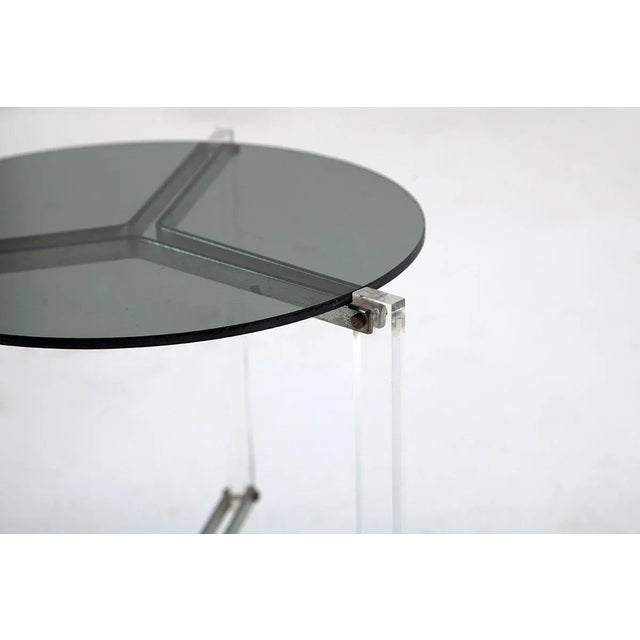 Postmodern Small Postmodern Acrylic Glass Side Table For Sale - Image 3 of 5