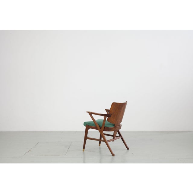 Olive Vintage Armchairs by Enrico Ciuti, 1950, Set of 6 For Sale - Image 8 of 18