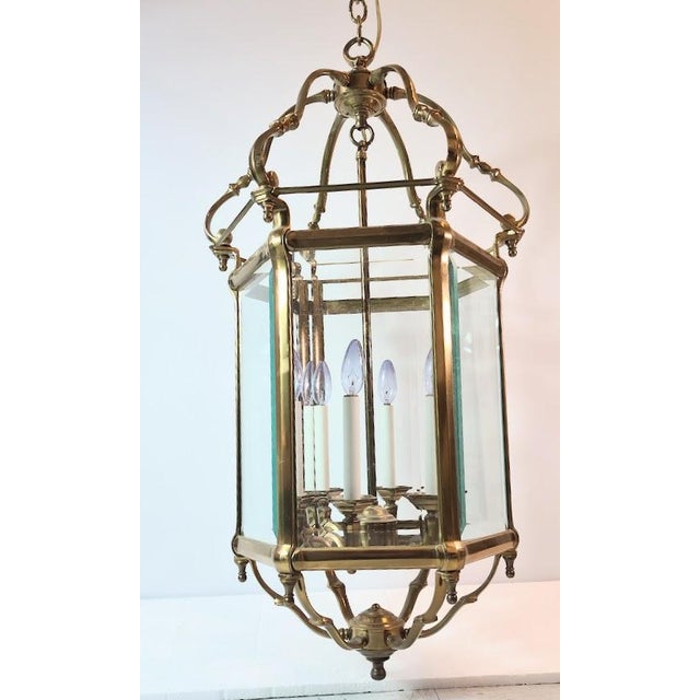 Traditional Very Large Old Regency Brass Lantern Early 1900 English For Sale - Image 3 of 14