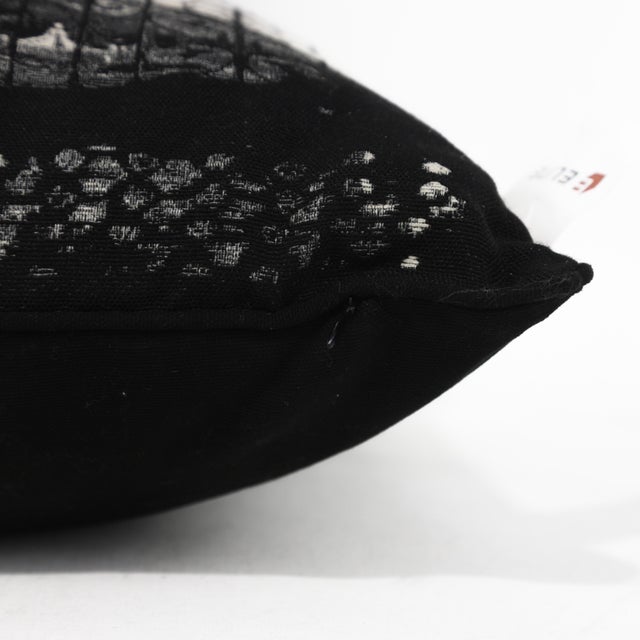 Paris Eiffel Tower Pillow - Black and White Art Deco Design For Sale In New York - Image 6 of 10