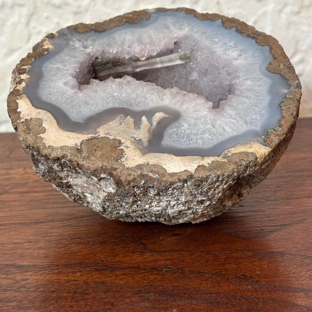 Contemporary Late 20th Century Natural Agate Geode Rock For Sale - Image 3 of 7