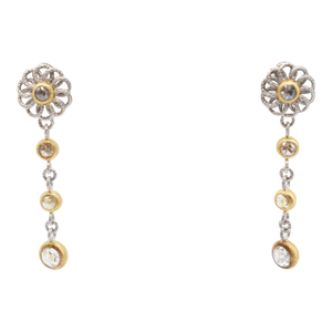 Mid 20th Century Buccellati Diamond and Gold Dangle Earrings, A Pair