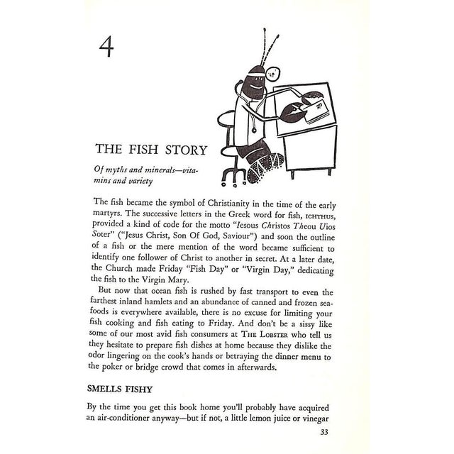 White "The Lobster's Fine Kettle of Fish: A Complete Fish and Shellfish Cook Book" 1958 Linz, Mike and Fuchs, Stan For Sale - Image 8 of 9