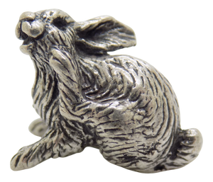 Vintage Italian Handmade Genuine Silver Rabbit Figurine, 1980s