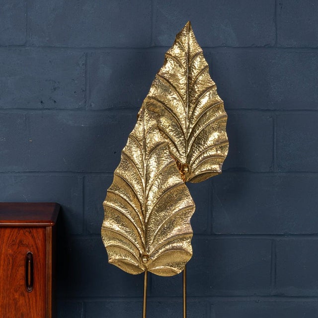 Vintage Italian Brass Floor Lamp in the style of Tommaso Barbi, 1970 For Sale - Image 14 of 18