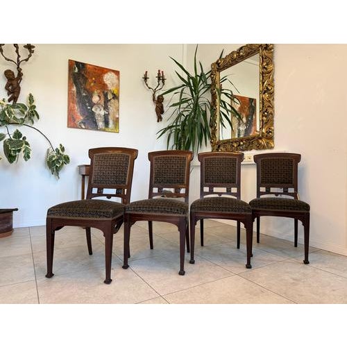 Art Nouveau Armchairs, 1890s, Set of 4 For Sale - Image 5 of 18