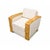 An elegant pair of armchairs in authentic Art Deco style, featuring a frame with enveloping, geometric lines, embellished...