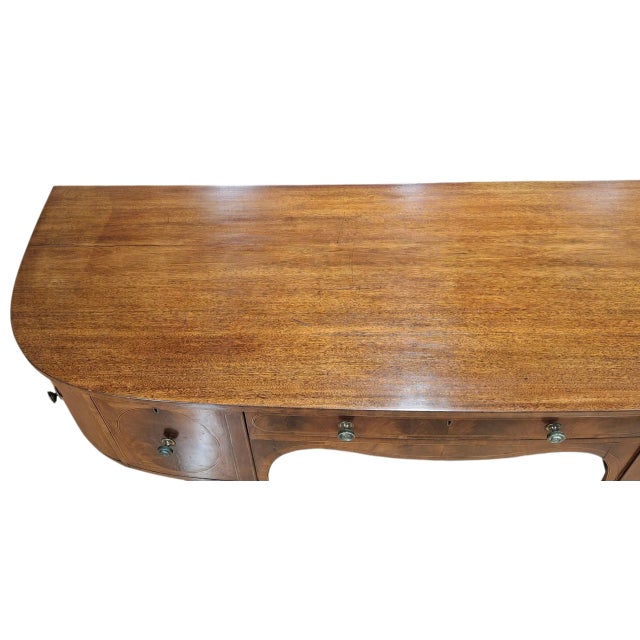 George III Inlaid Mahogany Demilune Sideboard For Sale In San Francisco - Image 6 of 12