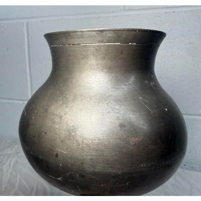 Rare Antique 17th Century English Renaissance Turned Pewter Stem Chalice Mug For Sale - Image 9 of 12