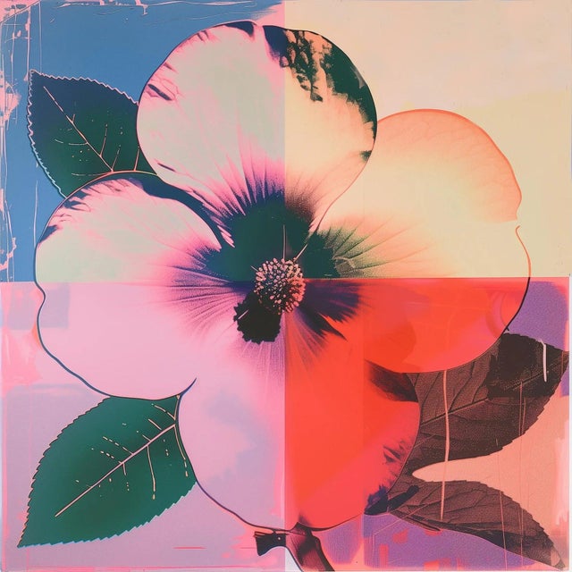2020s Set of 4 Framed Botanical Photograph Prints — Pop Art Flowers No. 2 For Sale - Image 5 of 10