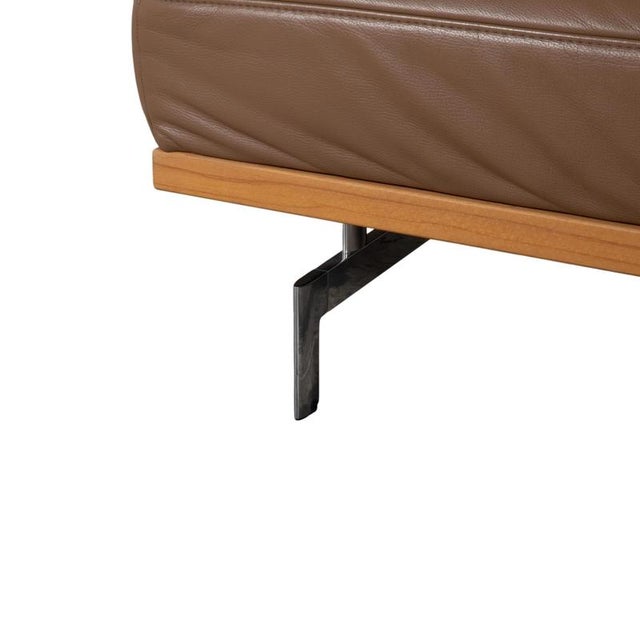 Model 24/7 Corner Sofa and Ottoman in Brown Leather, Wood and Chrome from Joop, Set of 2 For Sale - Image 14 of 18