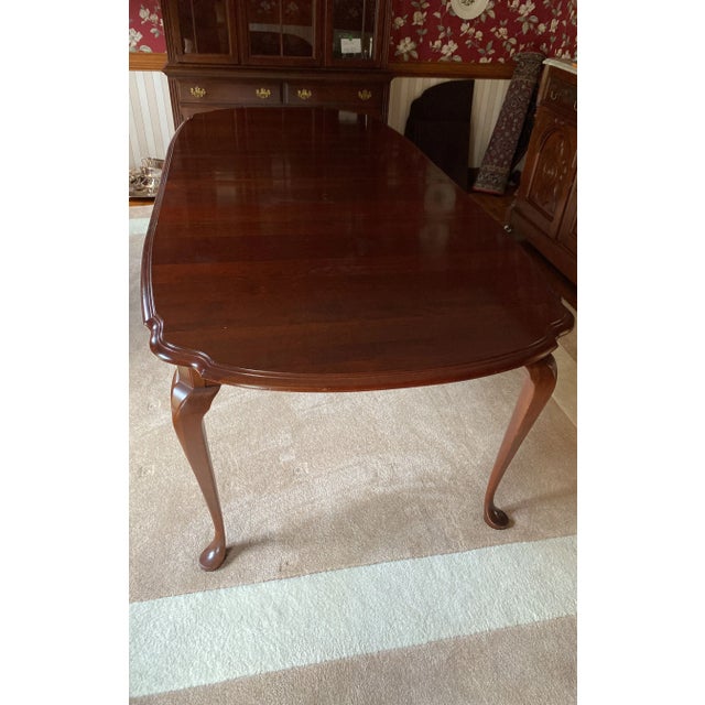 Brown Late 20th Century Colonial Style Dining Table With Dark Stain For Sale - Image 8 of 10