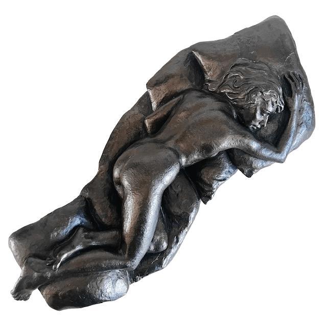 Vintage Female Nude Cold-Cast Bronze and Resin Sculpture by Peter Sedcole, 1960s For Sale - Image 10 of 12