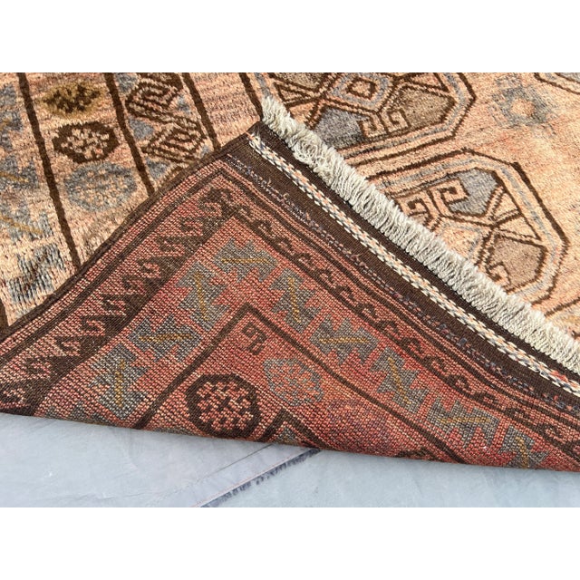 Vintage Afghan Hand-Knotted Tribal Rug | 4'6" X 7'10" Ft | Bohemian Geometric Rug For Sale - Image 11 of 13