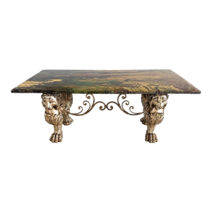 1930s Ornate Italian Griffin Coffee Table