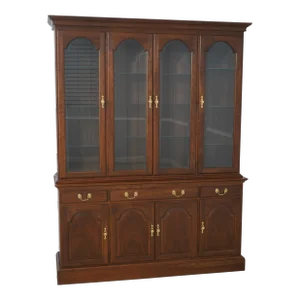 Stickley 4 Door Solid Cherry Breakfront China Cabinet