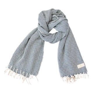Cotton Diamond Scarf - Navy For Sale