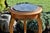 Green Marble Top Round Side Table Vintage French Style Green Ormolu Fruitwood Stand For Sale - Image 8 of 14