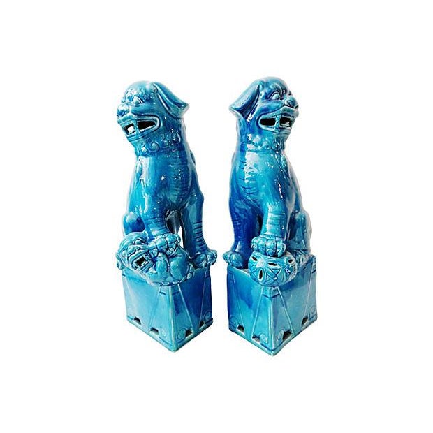 Large Turquoise Foo Dogs a Pair Chairish
