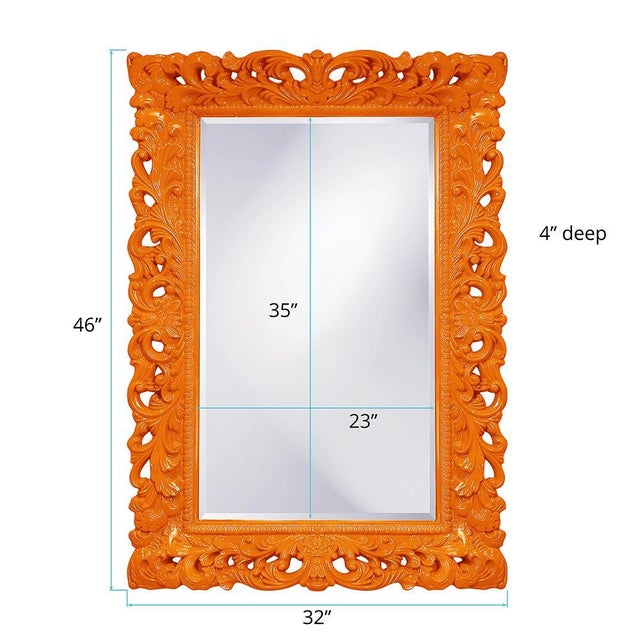 2020s Barcelona Mirror - Glossy Orange For Sale - Image 5 of 6
