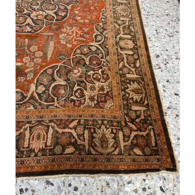 Middle Eastern Hand-Knotted Wool Rug, 1890s For Sale - Image 4 of 15