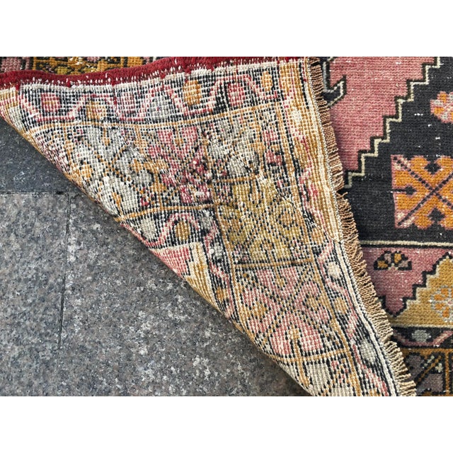Distressed Vintage Floral Turkish Rug - 2′11″ × 4′11″ For Sale - Image 4 of 11