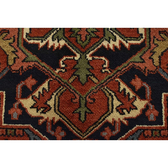 Heriz Rug 8′ X 10′ Rust Wool Tribal Hand-Knotted Oriental Carpet For Sale - Image 11 of 15