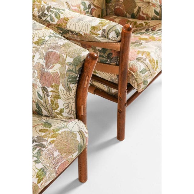 Indra Easy Chairs in Beech, Brass and Leather by Arne Norell, 1970s, Set of 2 For Sale - Image 3 of 10