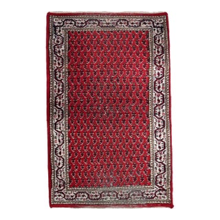 1970s Handmade Vintage Indian Seraband Rug 3' X 5.1' For Sale