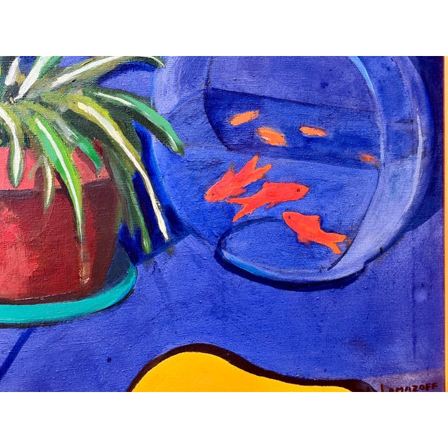 An exceptional, large-scale mid-century acrylic painting on hand-stretched canvas by regional artist Lomazoff. This...