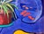 An exceptional, large-scale mid-century acrylic painting on hand-stretched canvas by regional artist Lomazoff. This...