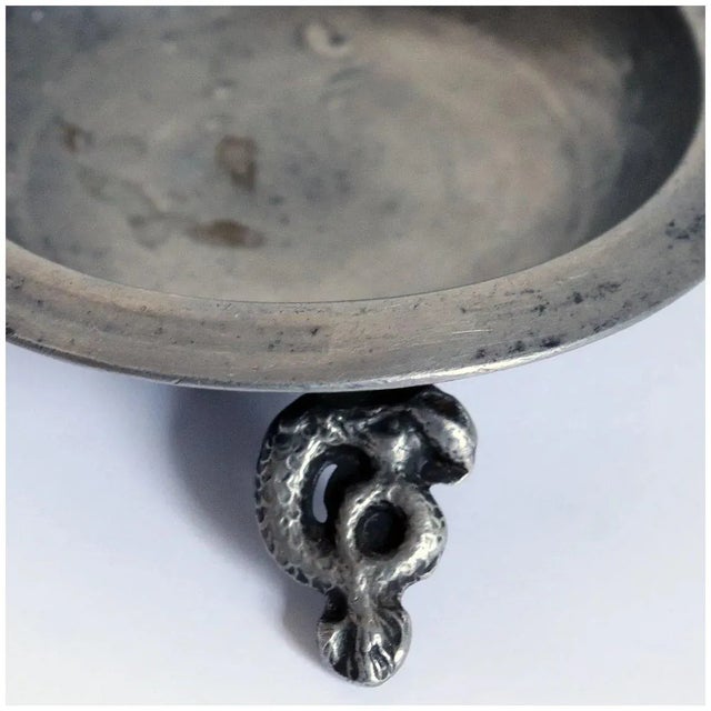 Traditional French Pewter One-handle Wine Tasting Bowl (tastevin) For Sale - Image 3 of 5