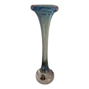 1980s Aseda Glasbruk Sweden Aqua Bud Vase