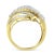 Contemporary 10K Yellow Gold 1.0 Cttw Round & Baguette Cut Diamond 64 Stone Bypass Style Channel Set Modern Statement Ring - Size 7-1/4 For Sale - Image 3 of 7