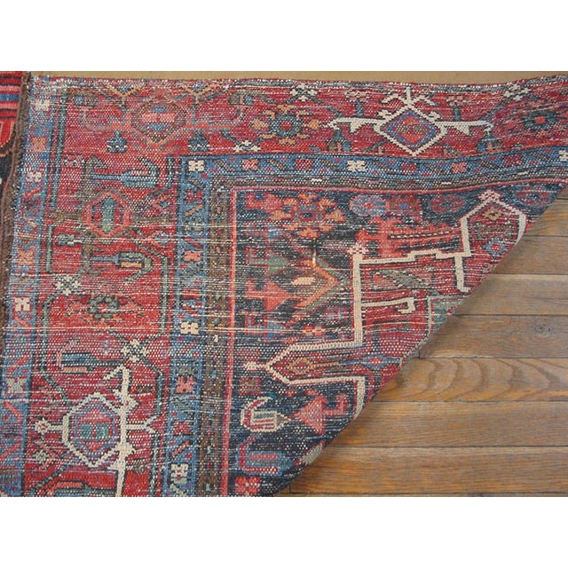 1930s Blue Navy Medallion Antique n.w. Persian Karajeh Rug 4'6" X 6' Handknotted Wool Carpet For Sale - Image 13 of 14