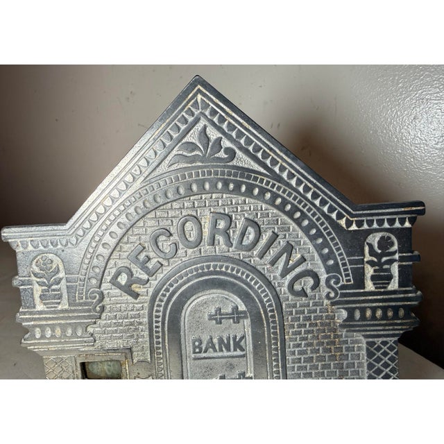 Up for sale is a rare antique cast iron National Dime Recording Bank still bank from the 1890s. This original piece is...
