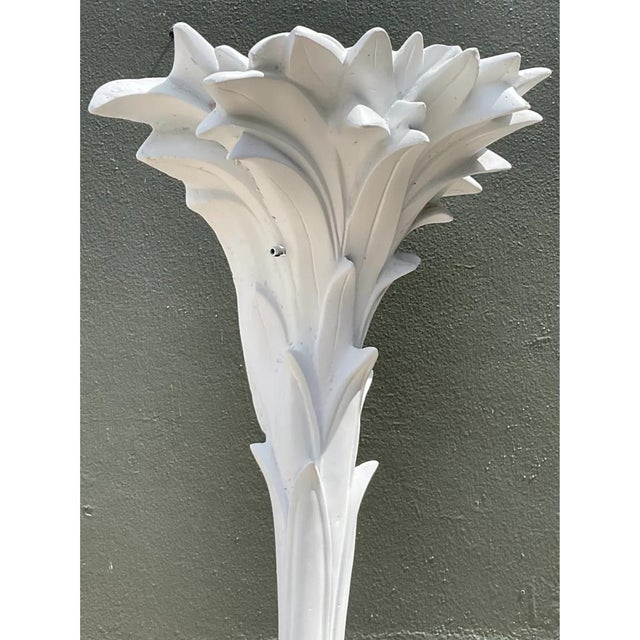 Vintage Ecoplaster Palm Torchere After Serge Roche For Sale - Image 10 of 12
