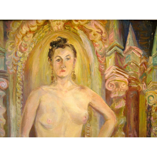 Portraiture Vintage Mid-Century Annita Delano Nude Portrait With Dogs Painting For Sale - Image 3 of 10