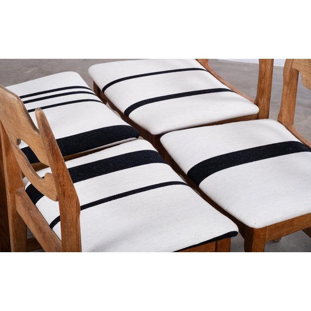 1960s Vintage Razor Blade Oak Dining Chairs by Henning Kjærnulf, 1960s, Set of 4 For Sale - Image 5 of 10