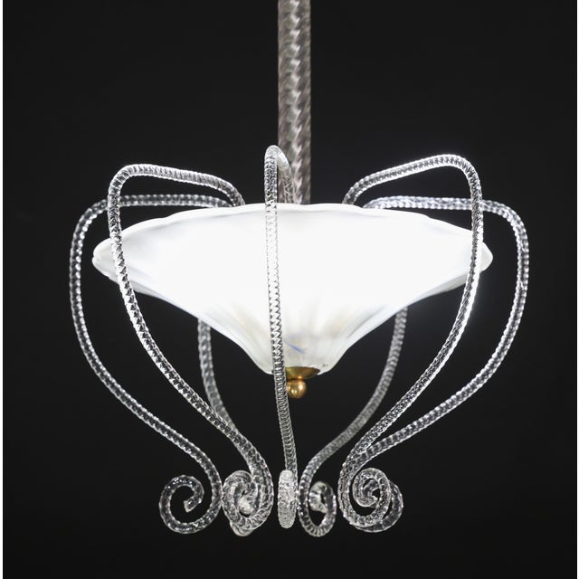 1950s Art Decò Barovier E Toso "Fountain" Murano Glass Chandelier For Sale - Image 16 of 16