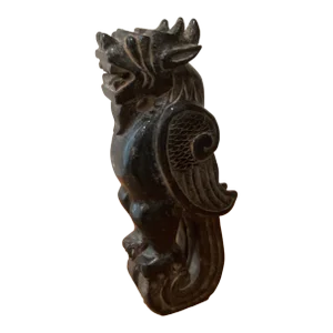 Early 20th Century Black Stone Chinese Foo Dog Phoenix Sculpture
