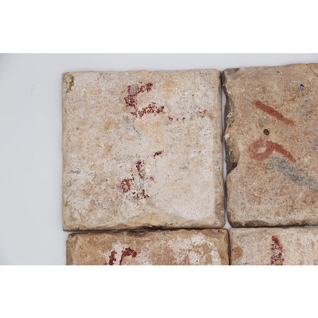 Blue 18th Century Gorgeous Set of Four Naturalistic Portuguese Tiles For Sale - Image 8 of 12