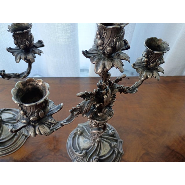 Exuberant silver Candelabras by Arno Fassi would be a great addition to your home or tablescape , highly detailed by the...
