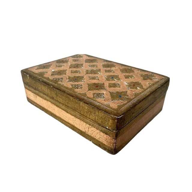 Italian Mid 20th Century Paint Decorated Florentine Boxes - 2 For Sale - Image 3 of 9
