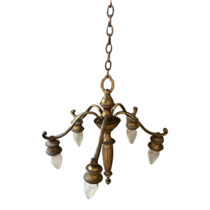 Vintage 5 Light Brass Chandelier