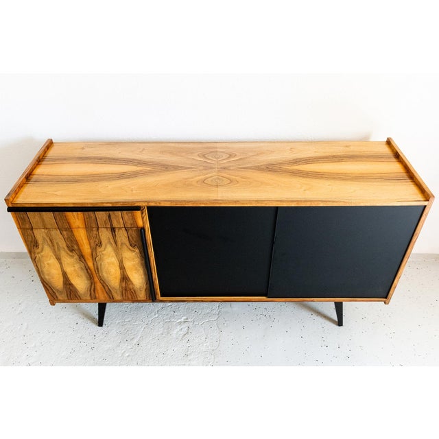 Vintage Polish Sideboard in Walnut, 1970s For Sale - Image 10 of 18