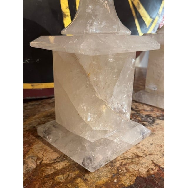 Early 21st Century Pair of Rock Crystal Tazzas From Brazil For Sale - Image 5 of 6